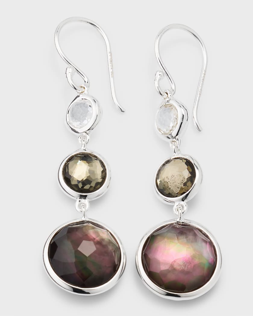 Ippolita 925 Lollipop Lollitini 3 Stone Drop Earrings in Black Tie