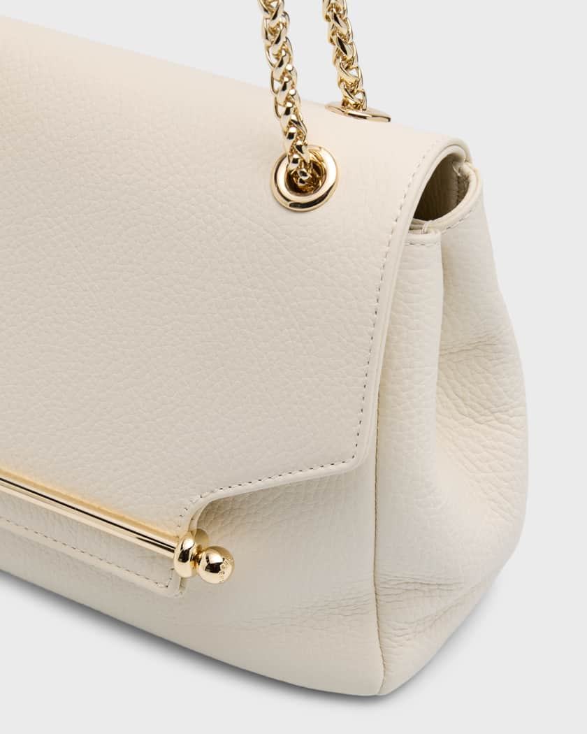 Strathberry white Leather Soft East West Shoulder Bag