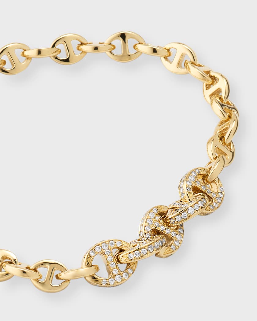 Hoorsenbuhs 18k Yellow Gold Small Link Mmv Bracelet With Diamonds in  Metallic