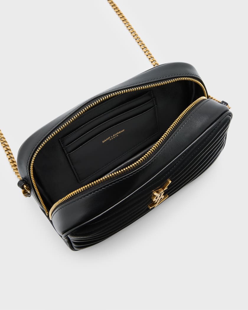 Lou Mini YSL Camera Bag in Smooth Quilted Leather