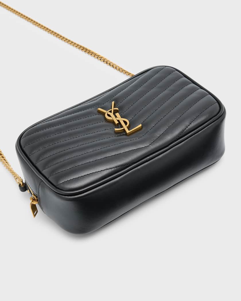Lou Mini YSL Camera Bag in Smooth Quilted Leather