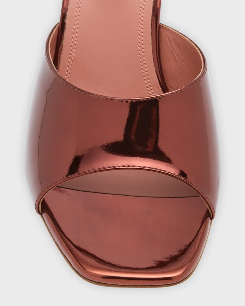 95mm Lupita Mirror Leather Mules