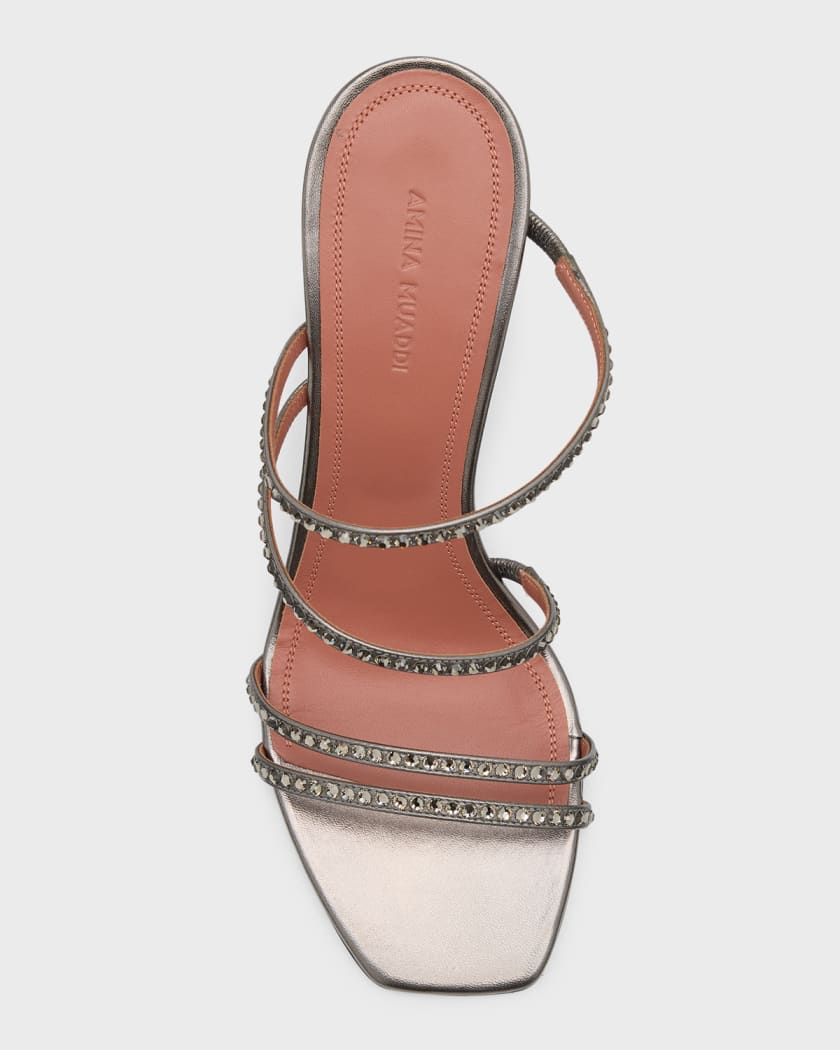 Amina muaddi naima clearance leather slide sandals