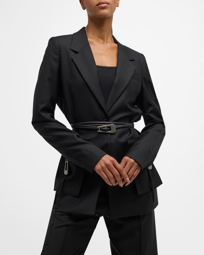 Buckle belted blazer cheap
