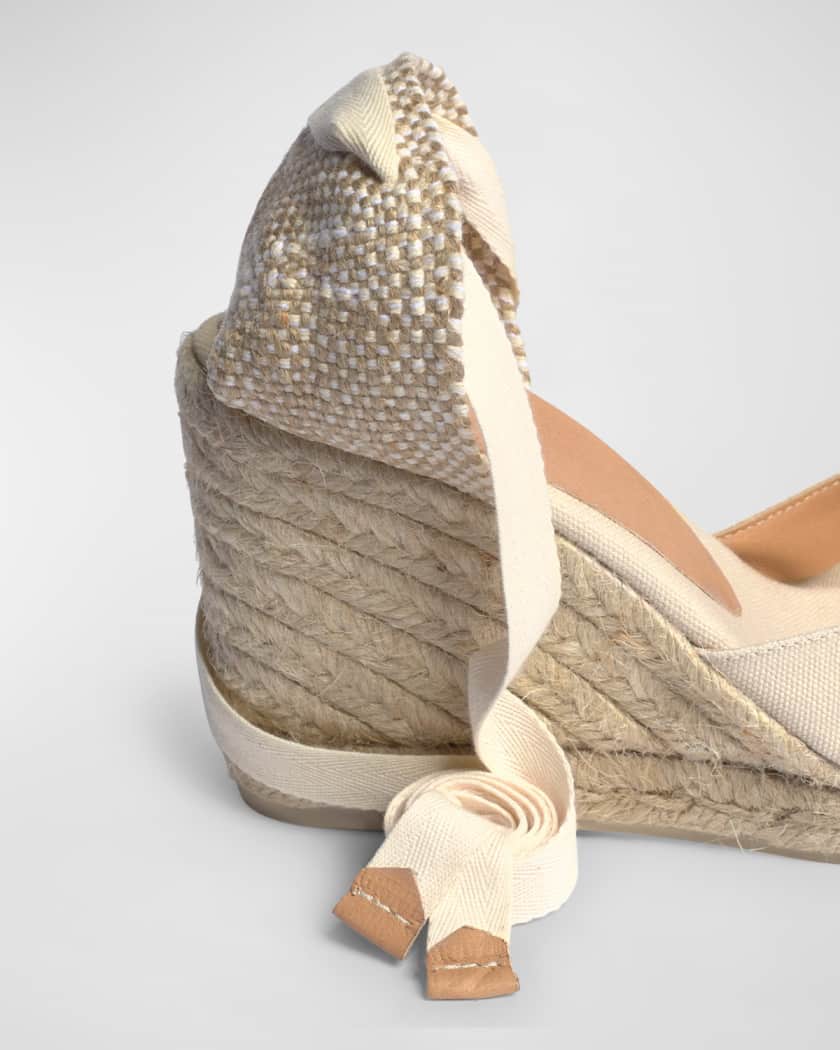 Carina Canvas Ankle-Wrap Wedge Espadrilles