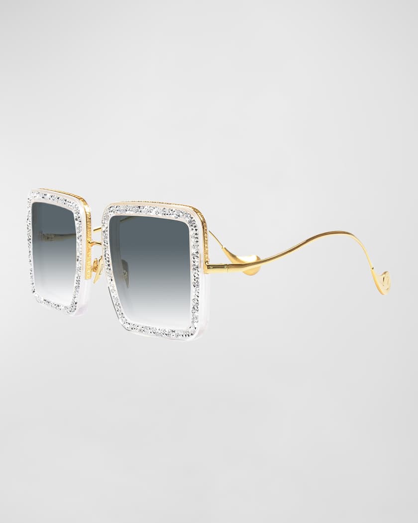 Anna-Karin Karlsson Panther Square Titanium-Crystal Sunglasses