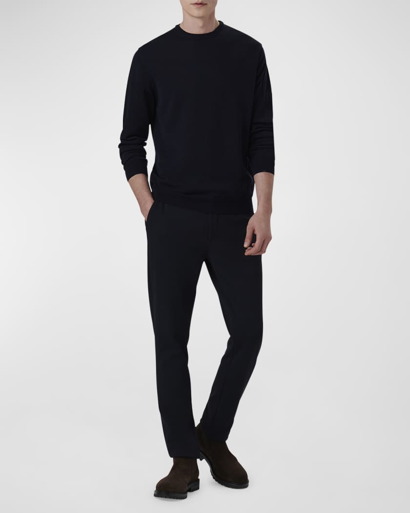 Bugatchi Tipped Cotton Blend Sweater in Navy