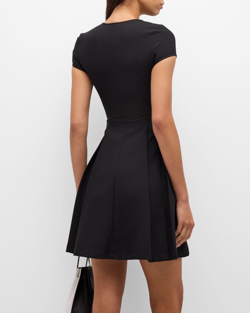 Emma Pleated Fit-&-Flare Mini Dress