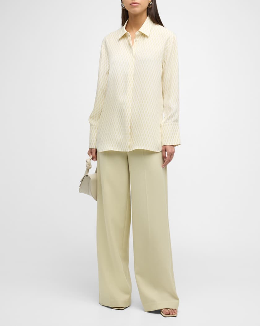 Joseph Alane High Rise Wide Leg Twill Pants Neiman Marcus