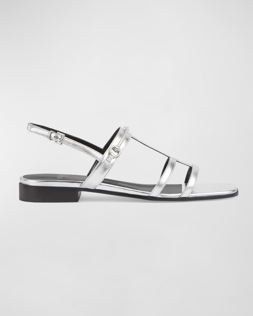 Gucci Divine Leather Slingback Sandals
