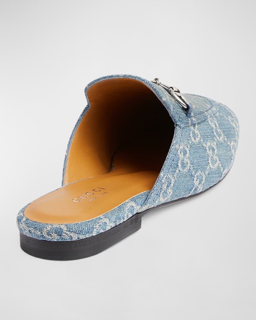 Princetown GG Denim Loafer Mules