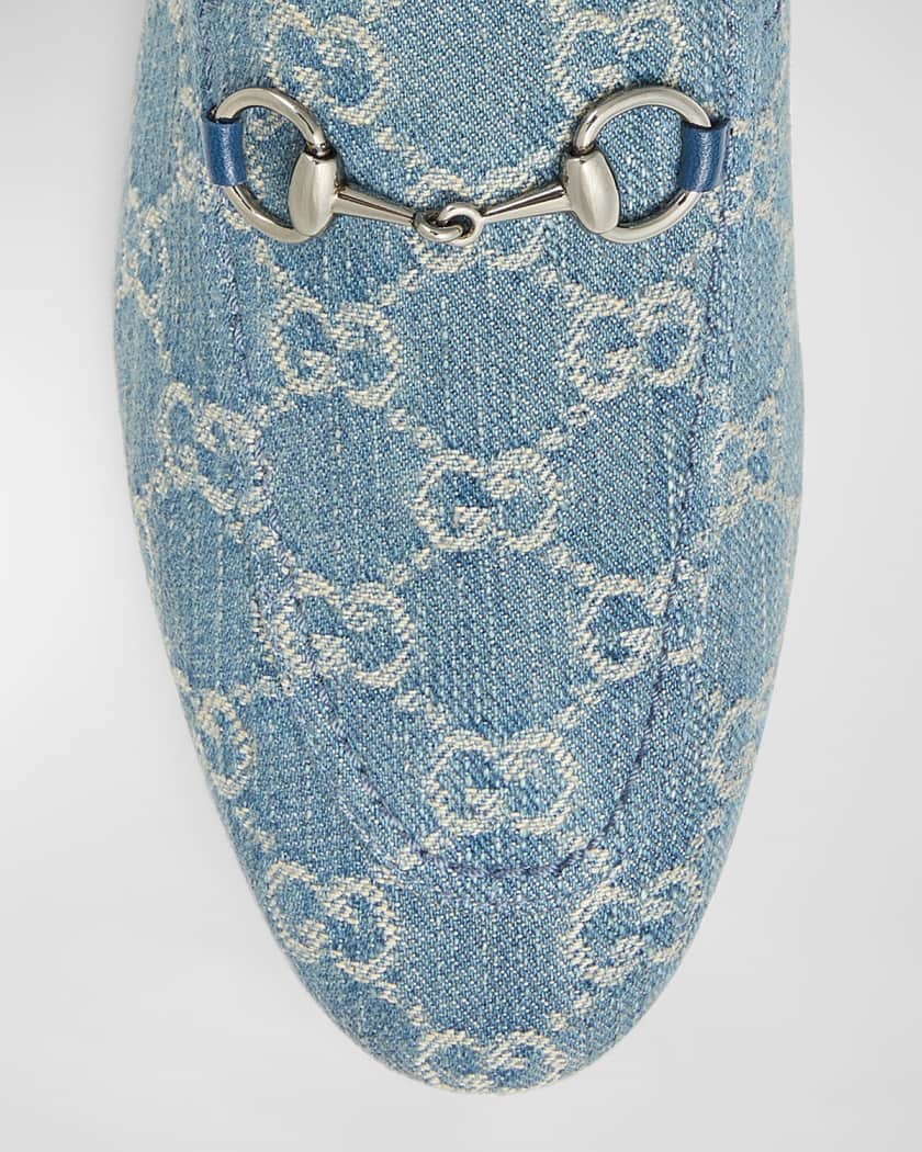 Princetown GG Denim Loafer Mules