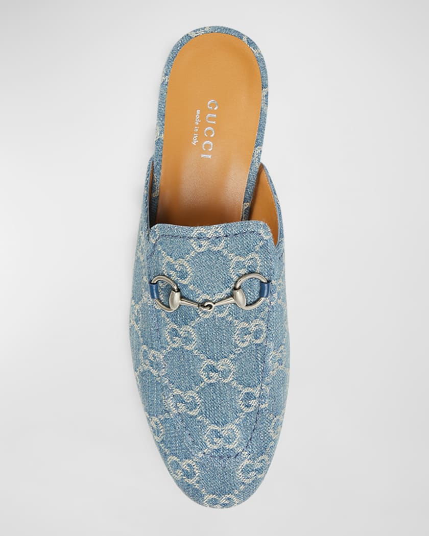 Princetown GG Denim Loafer Mules