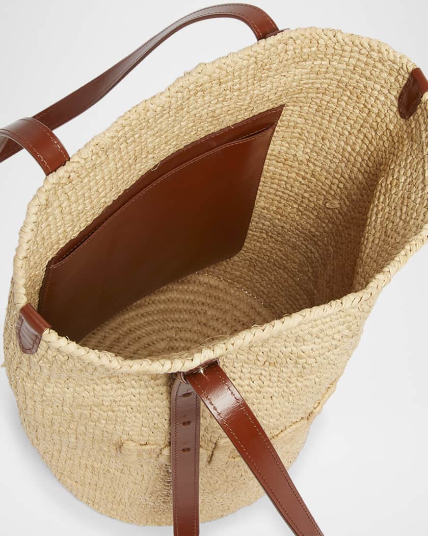 Cabas Logo Raffia Shoulder Bag
