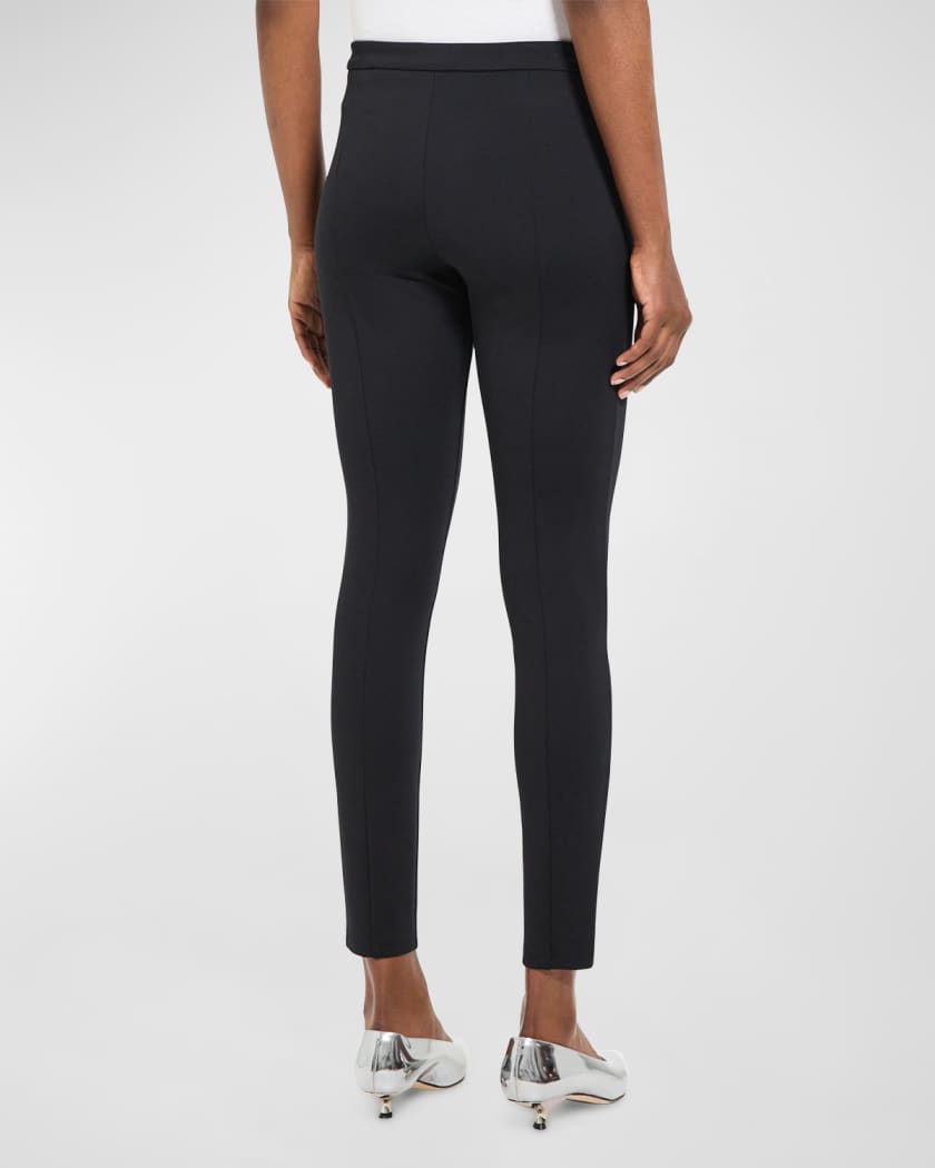 Skinny-fit pintuck leggings with zipped hems