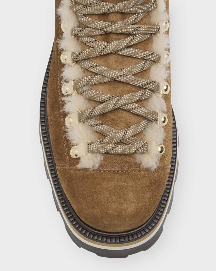 Jimmy Choo Suede Shearling Hiking Boots | Neiman Marcus