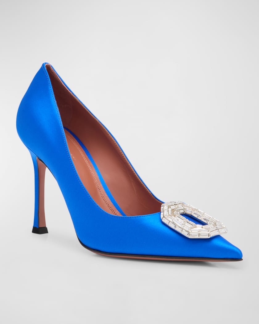 Camelia Silk Crystal Halter Pumps