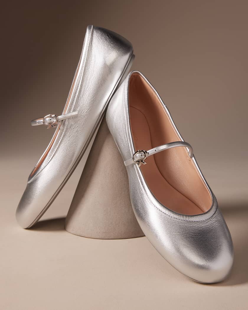Silver ballerina shoes new arrivals