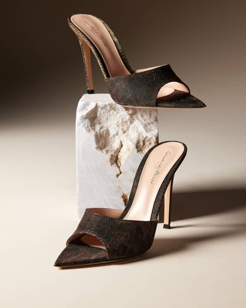 Gianvito Rossi Leopard 105mm Stiletto Mule Sandals Neiman Marcus