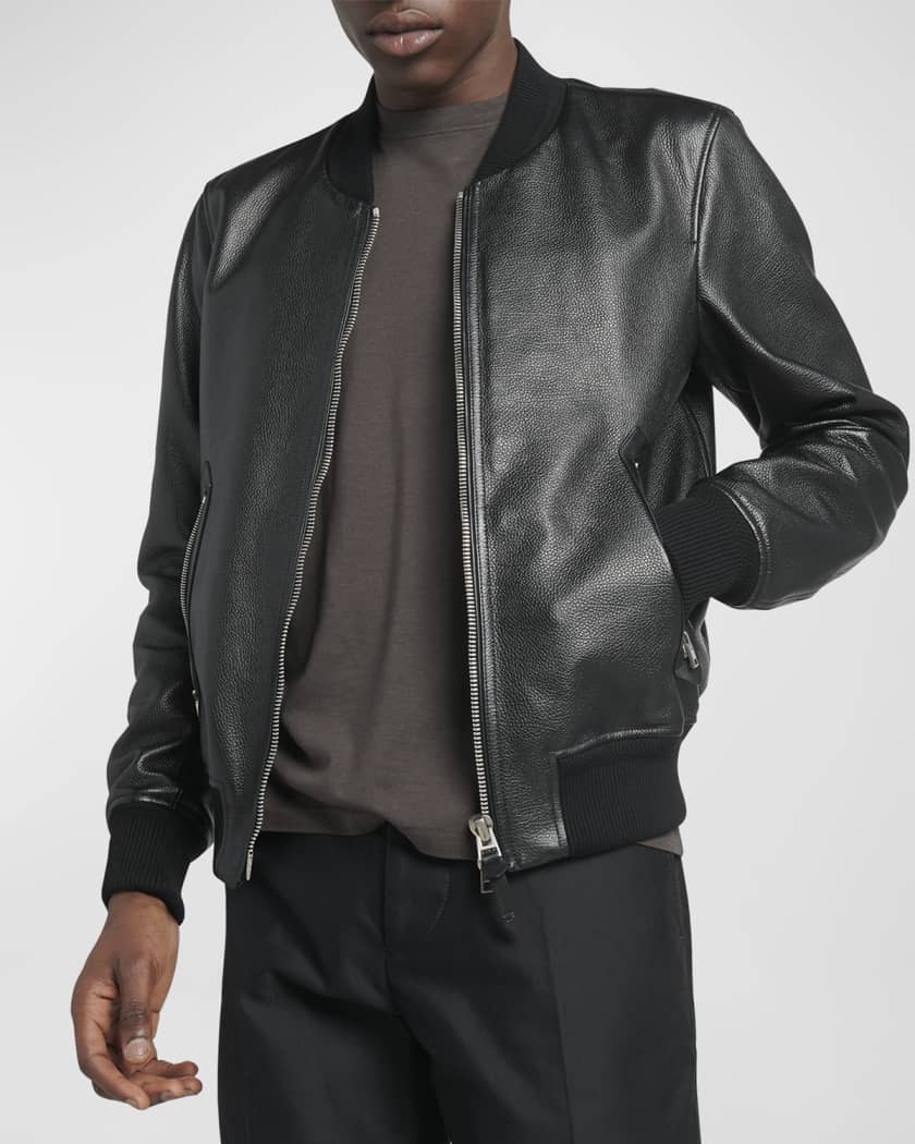 TOM FORD Slim-Fit Full-Grain Leather Biker Jacket for Men