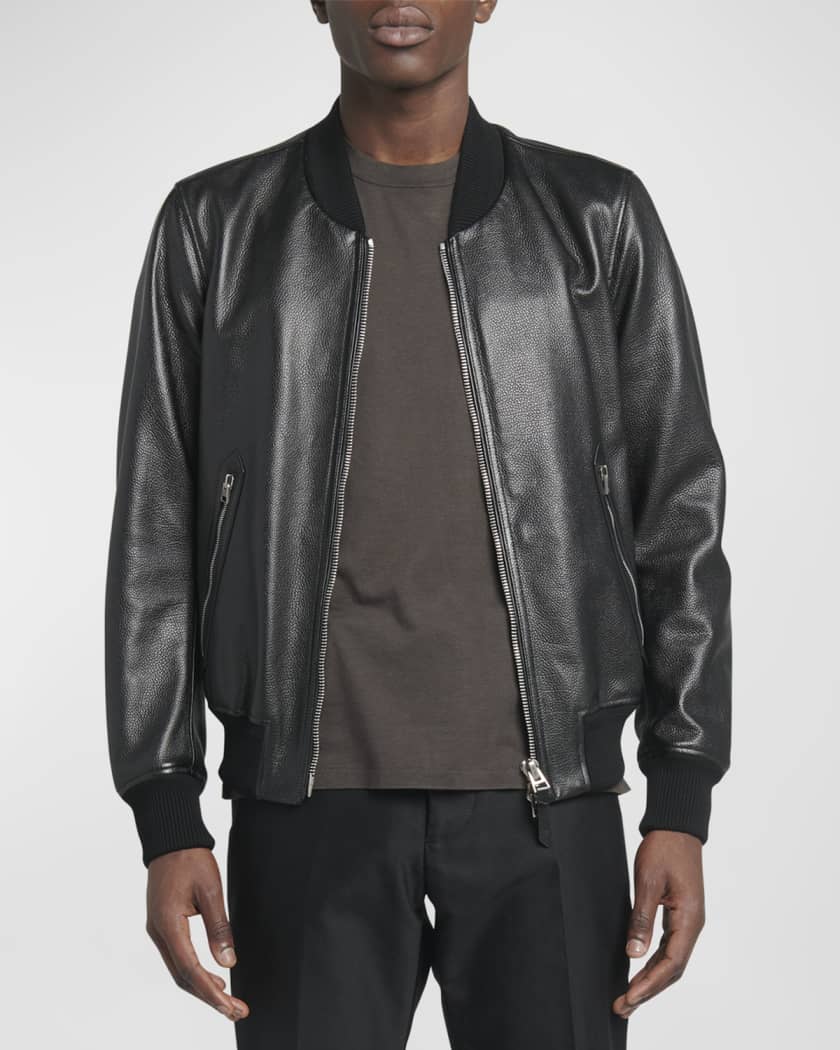 TOM FORD Slim-Fit Full-Grain Leather Biker Jacket for Men