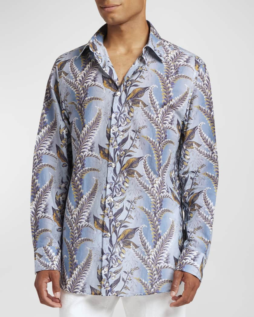 Men's Floral n Ferns Cotton Dress Shirt