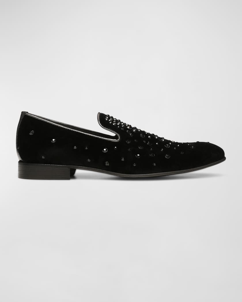 Donald Pliner Men s Crystal Embellished Velvet Loafers Neiman Marcus