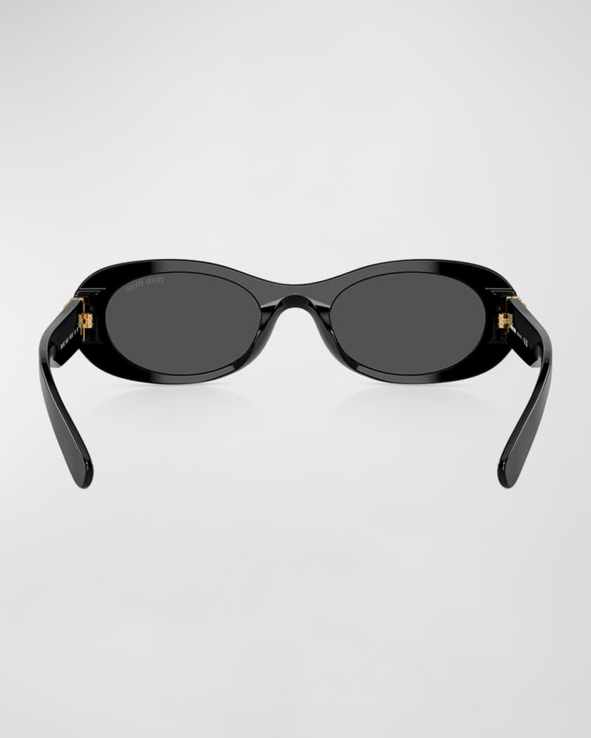 Logo Acetate Oval Sunglasses