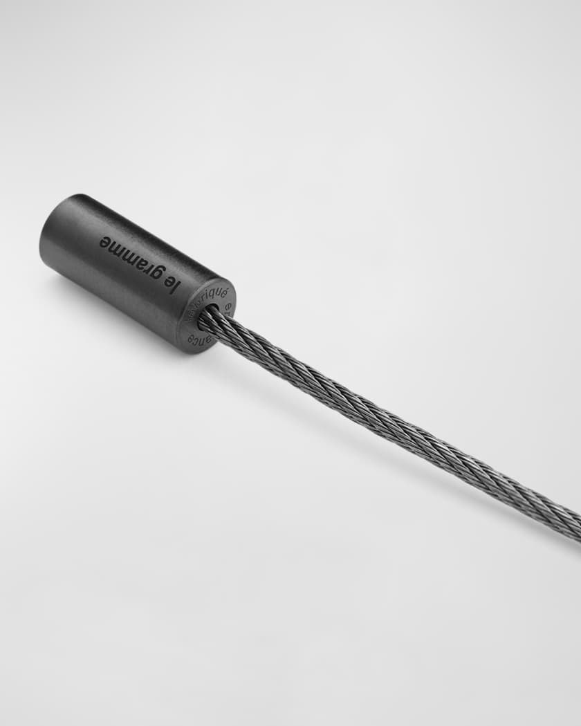 Men's Brushed Black Ceramic Cable Bracelet