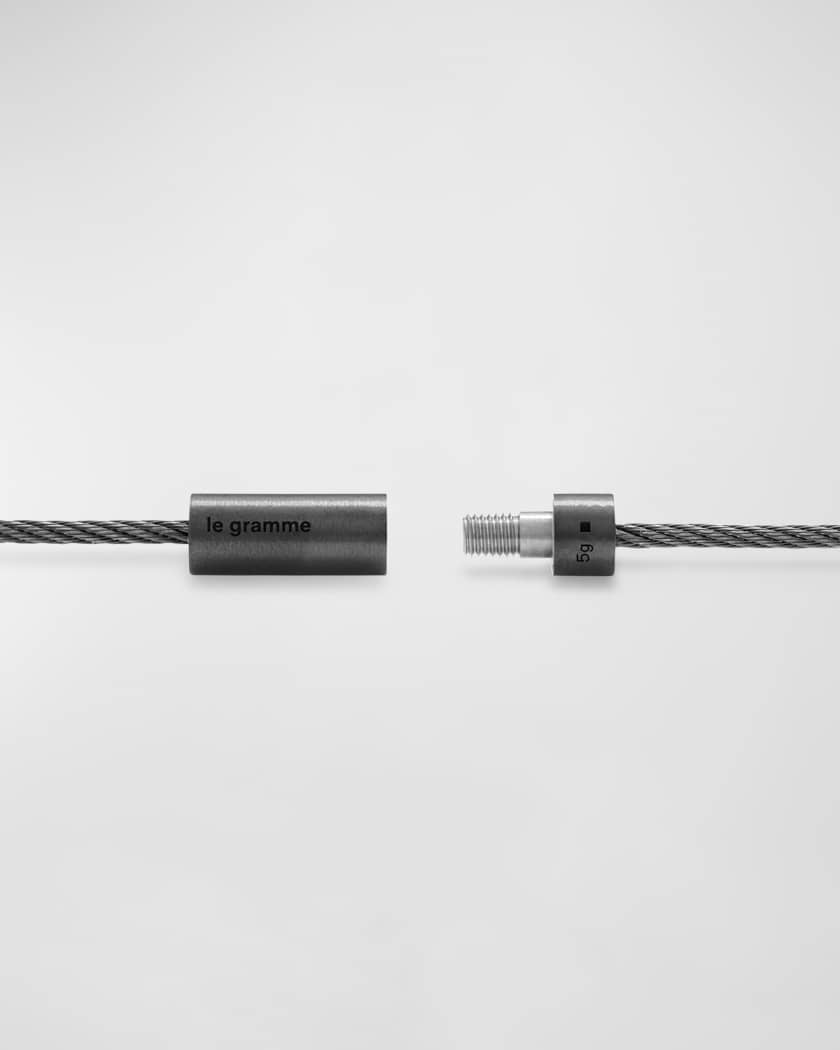 Men's Brushed Black Ceramic Cable Bracelet