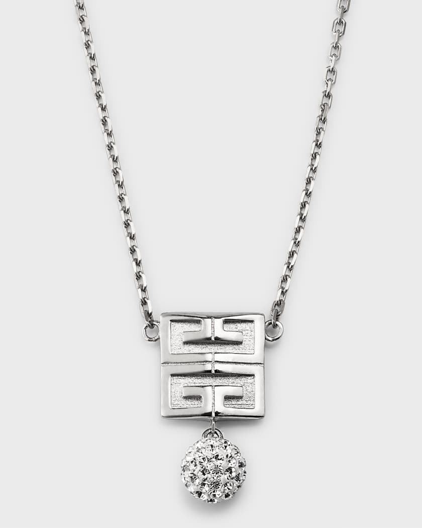 Givenchy 4G Silvery Crystal Necklace Neiman Marcus