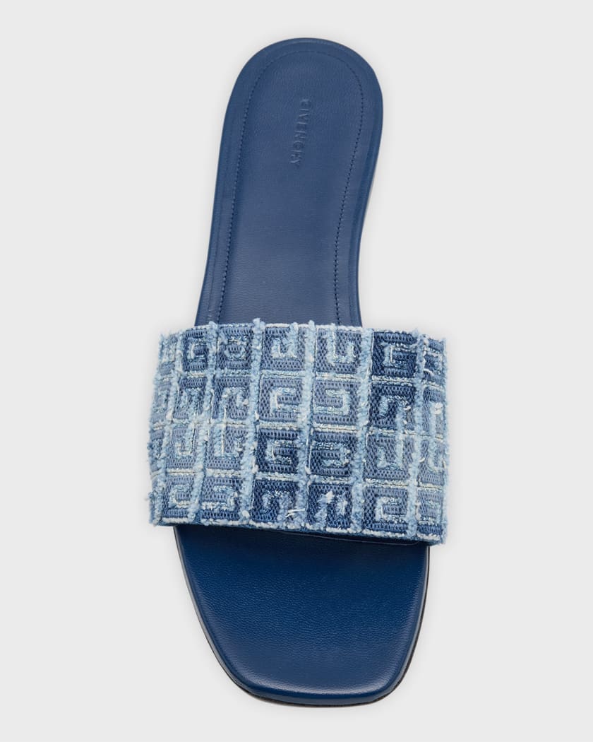 Givenchy 4G Cotton Flat Slide Sandals Neiman Marcus