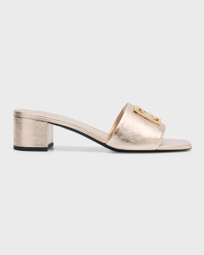 Givenchy 4G Metallic Medallion Mule Sandals Neiman Marcus