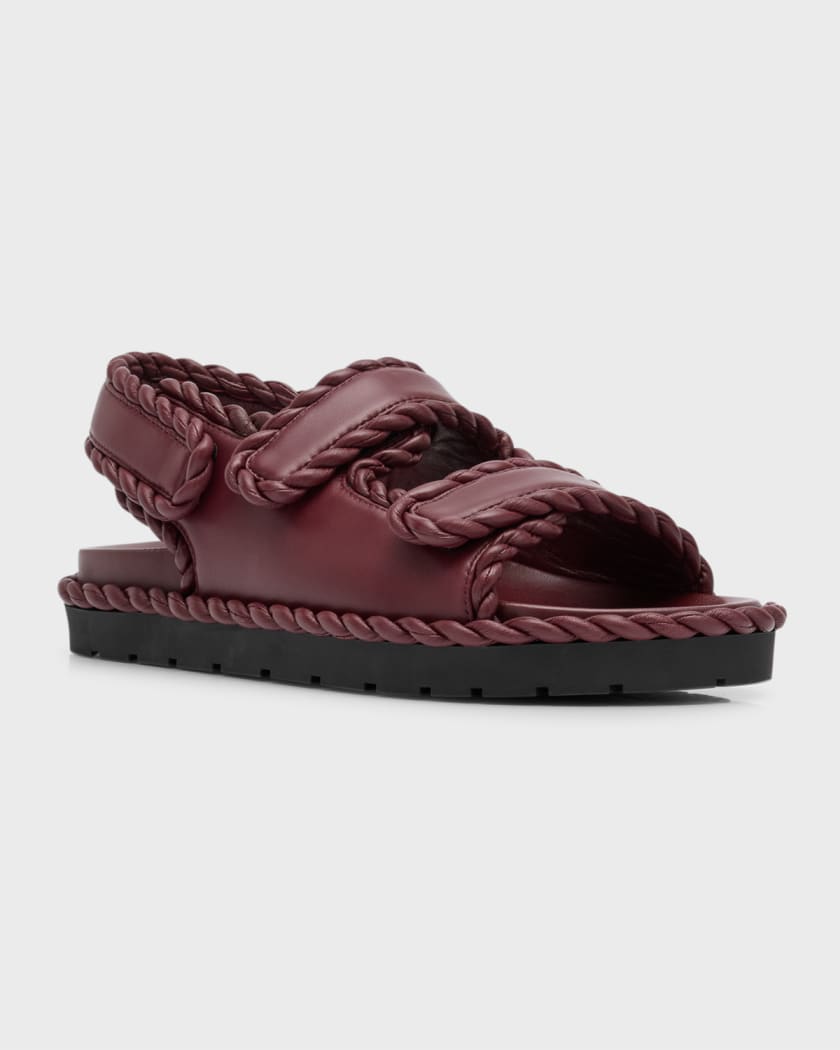 Bottega Veneta Adam Flat Sandals in Red