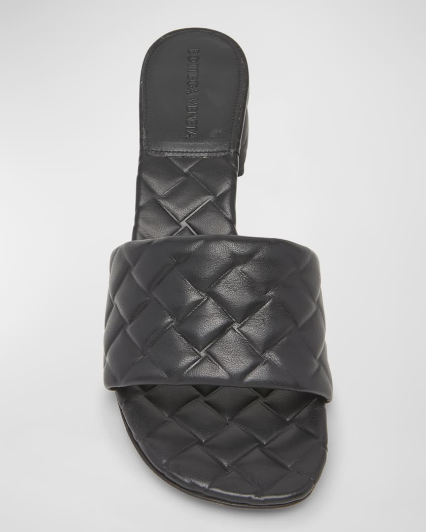 Bottega Veneta 黒 ナパレザー ミュール Bottega Veneta Quilted Leather Mule Sandals | Neiman Marcus