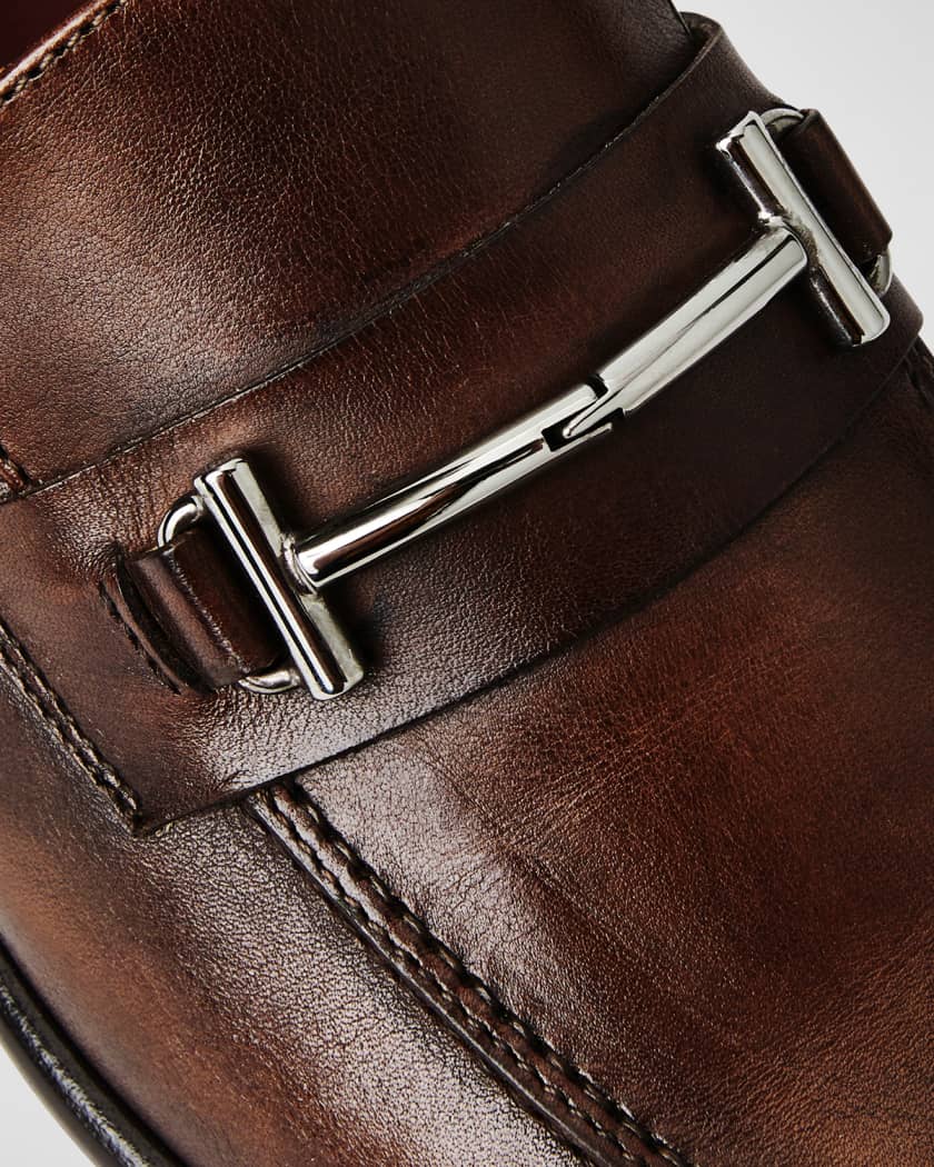 Men's Sante Double-Gore Leather Bit Loafers