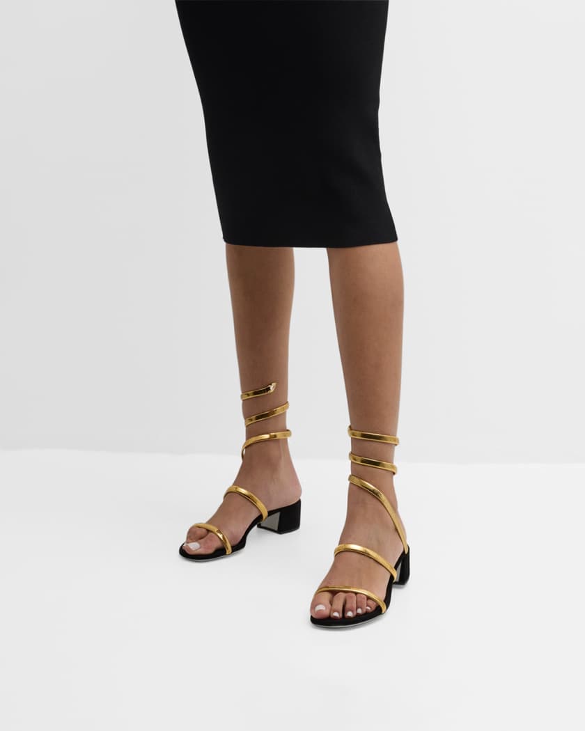 Snake ankle wrap outlet suede sandal