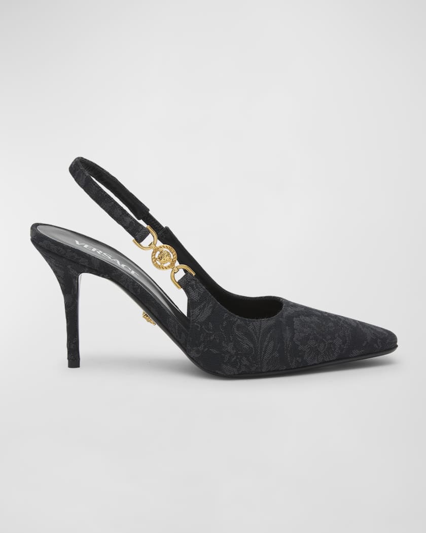 Versace Medusa Patent Slingback Pumps - Bergdorf Goodman