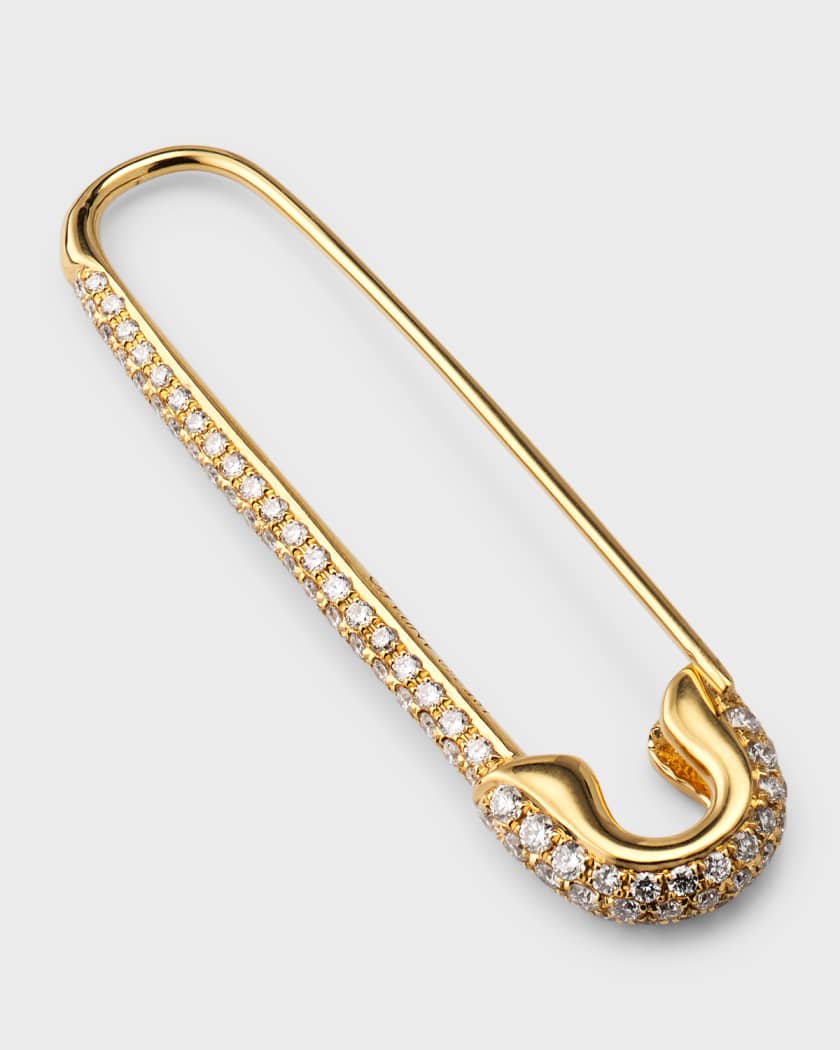 Diamond Safety Pin Earring Yellow Gold / Left at Anita Ko