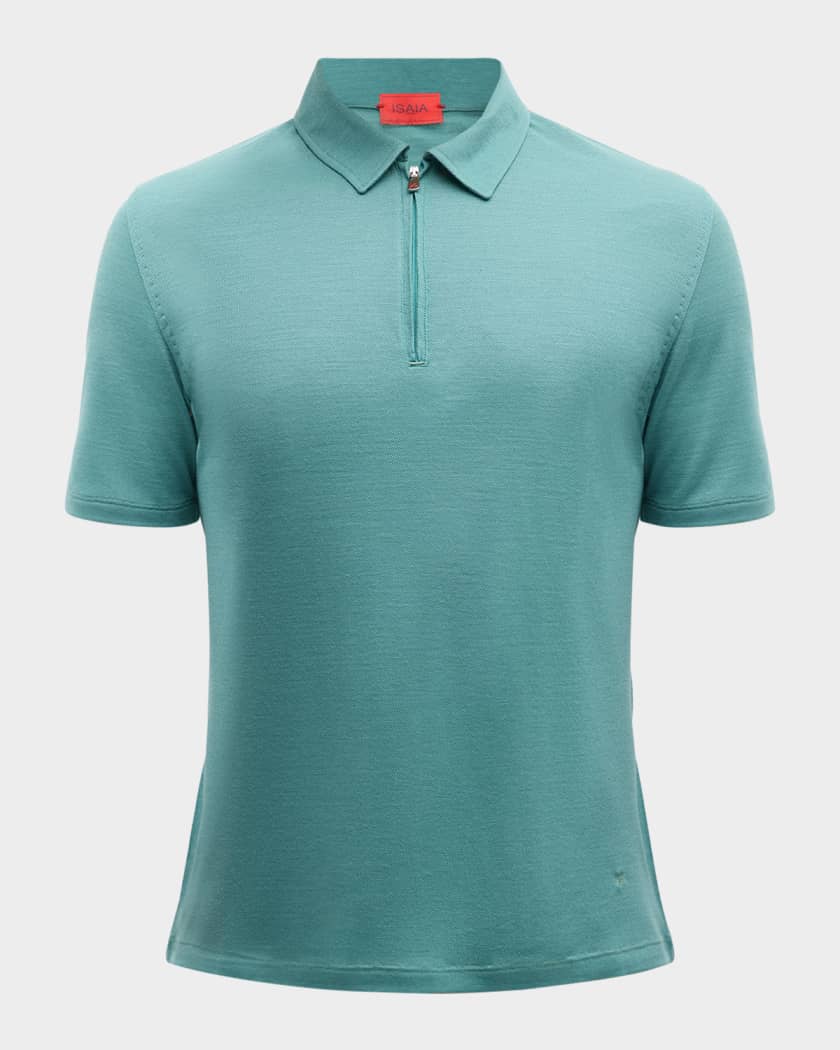 Men s Wool Quarter Zip Polo Shirt