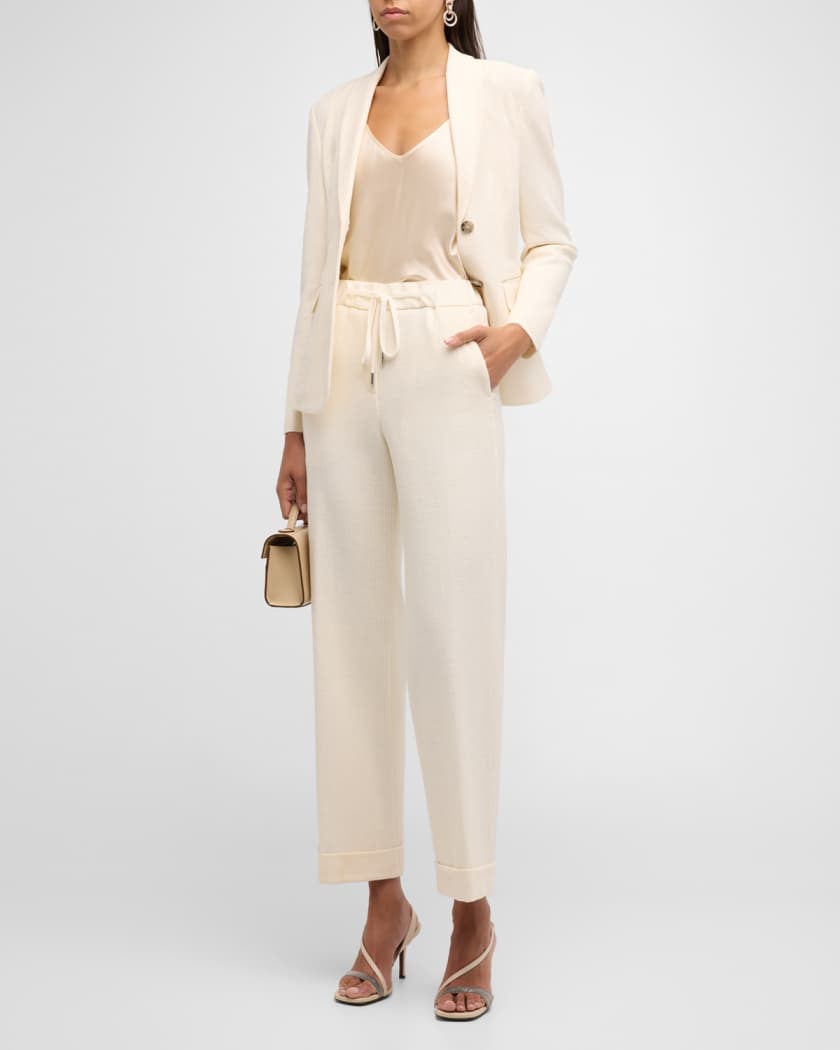 Peserico drawstring wide-leg trousers - White