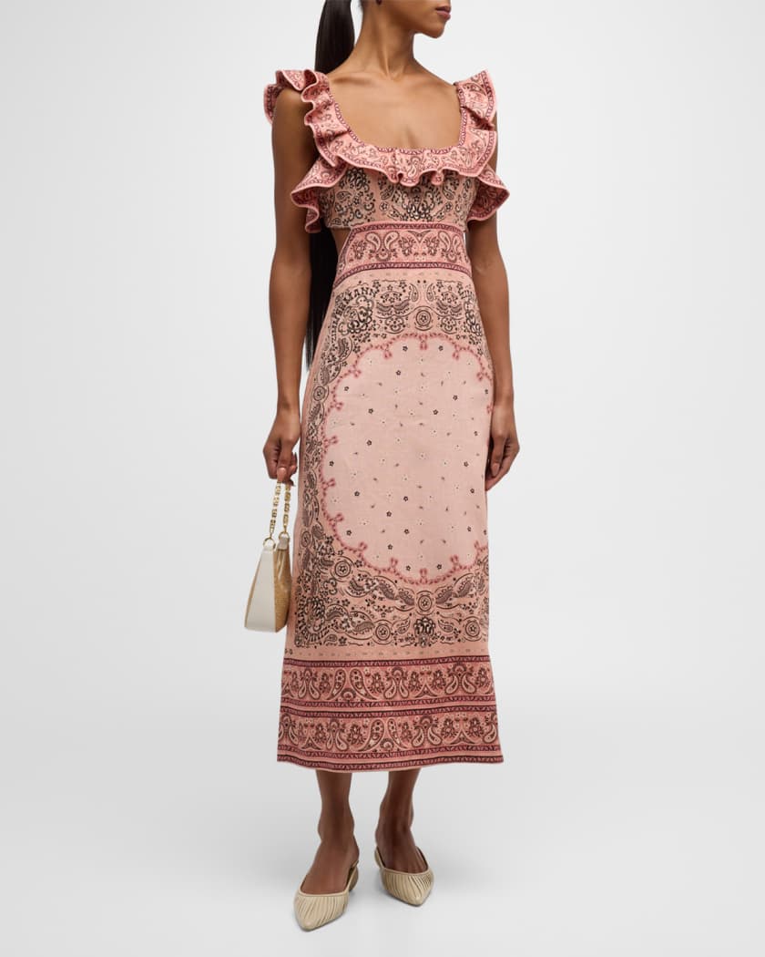Zimmermann Matchmaker Frilled Sleeveless Midi Dress Neiman Marcus