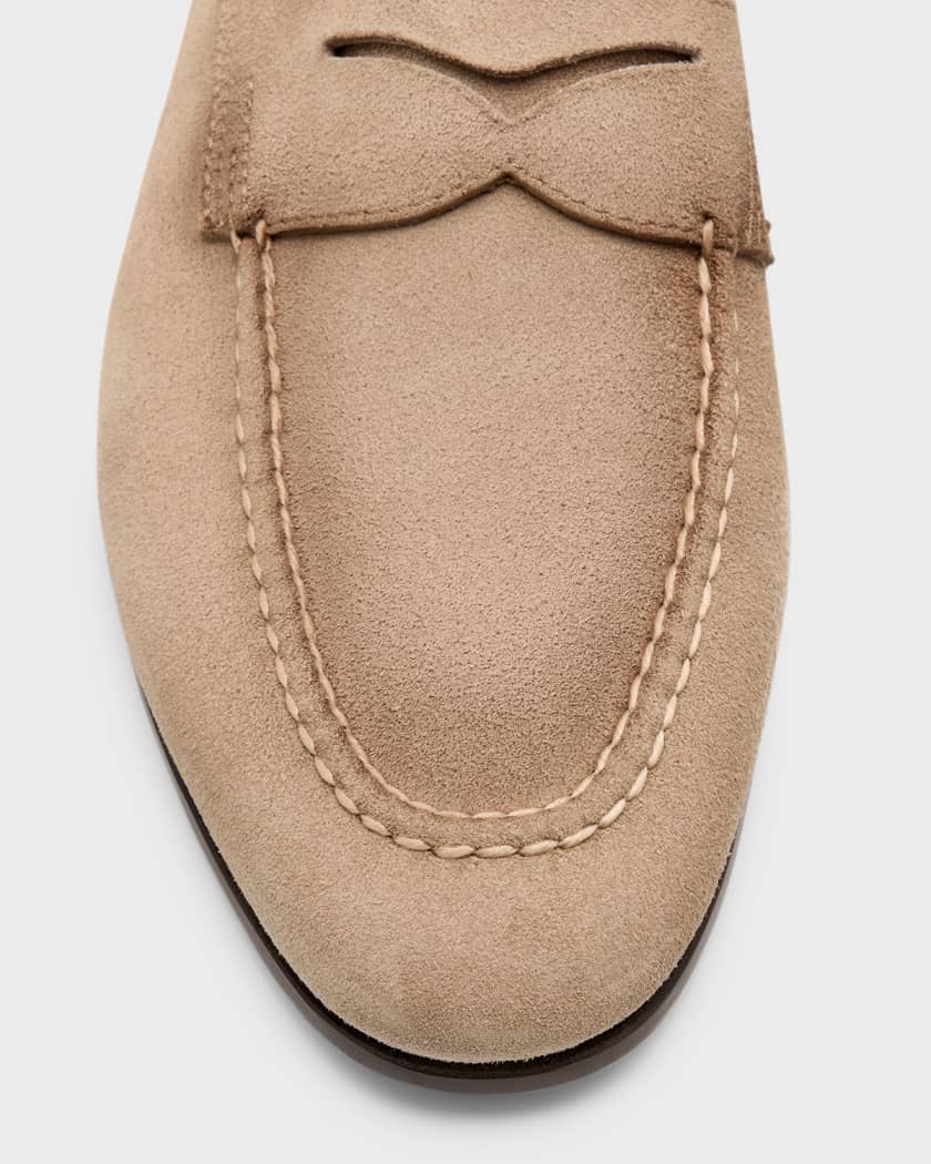 Santoni Pol Elast suede loafers - Neutrals