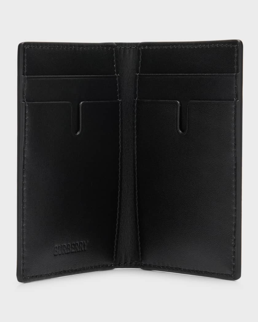 Burberry embossed check leather folding wallet sale