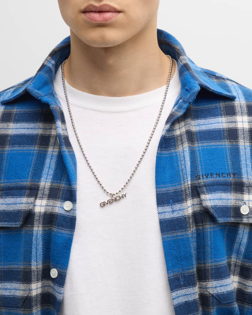 Givenchy Men s Logo Lettering Ball Chain Necklace Neiman Marcus