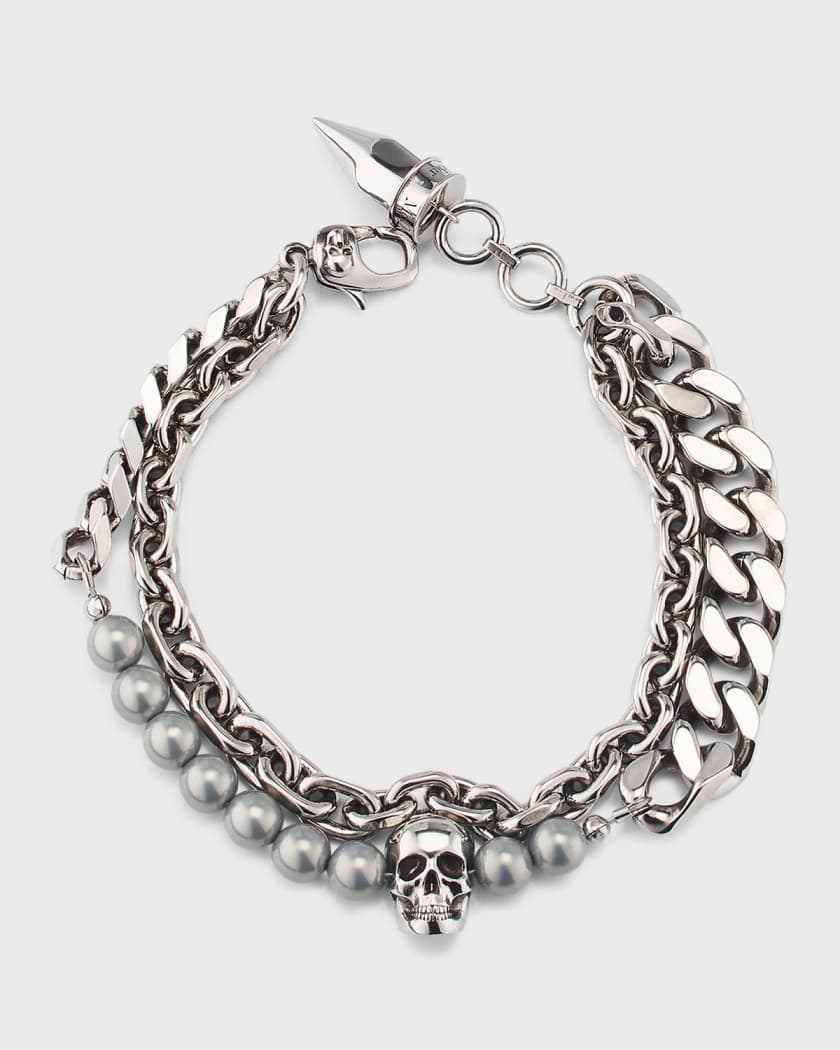 Pearl skull deals bracelet