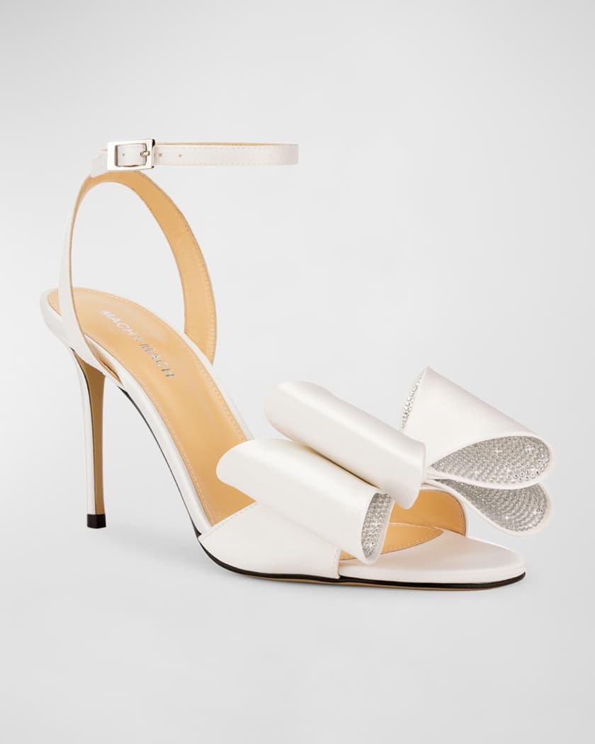 Cadeau Satin Bow Ankle-Strap Sandals