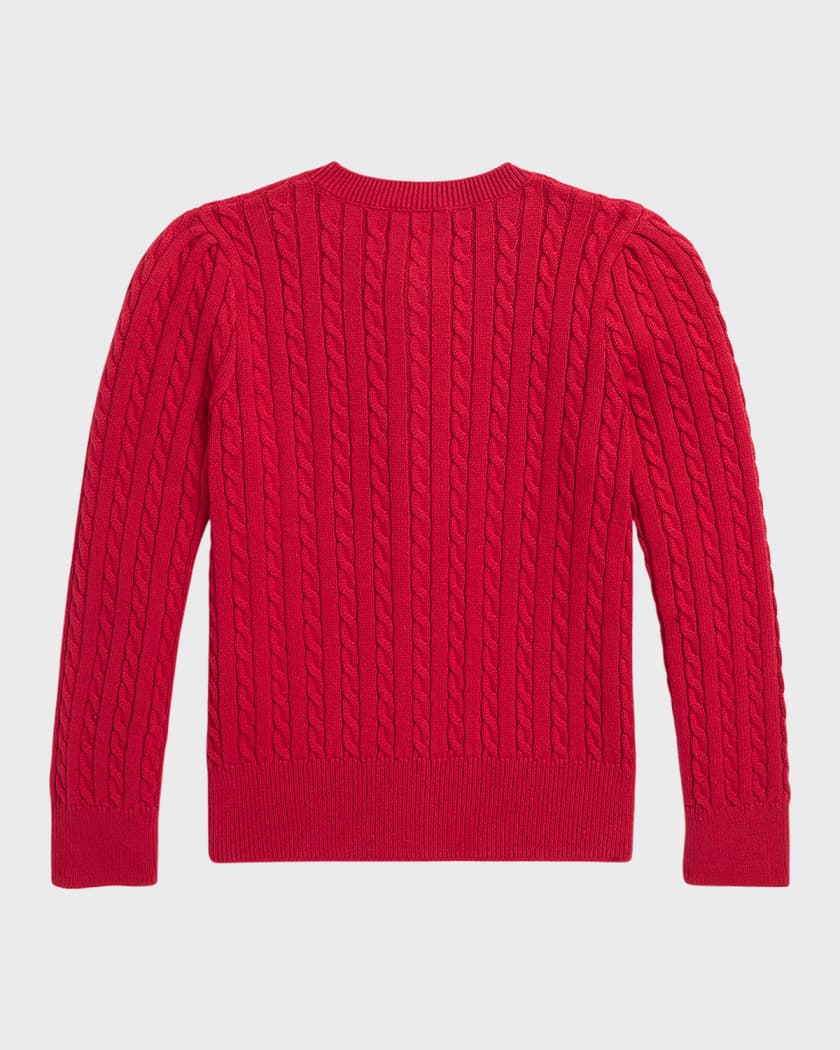 Girl s Cable Knit Bear Cardigan Neiman Marcus