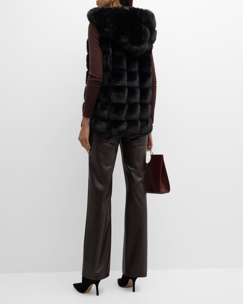 Aubelene Hooded Faux Fur Vest 
