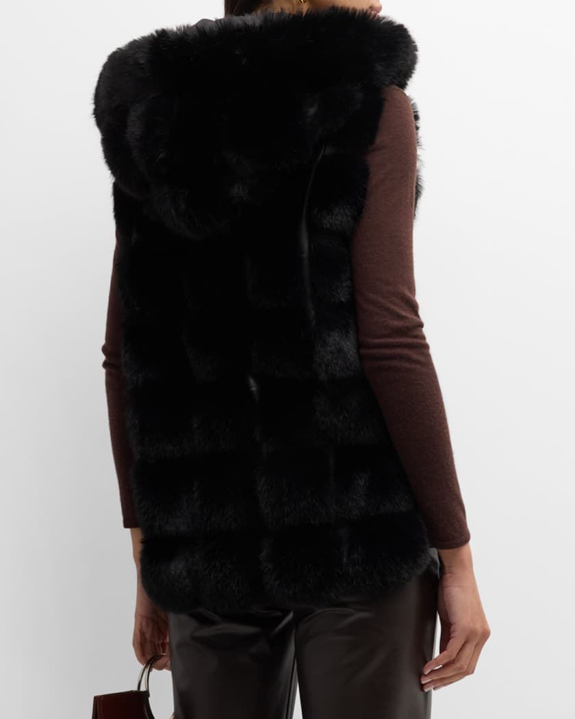 Aubelene Hooded Faux Fur Vest 